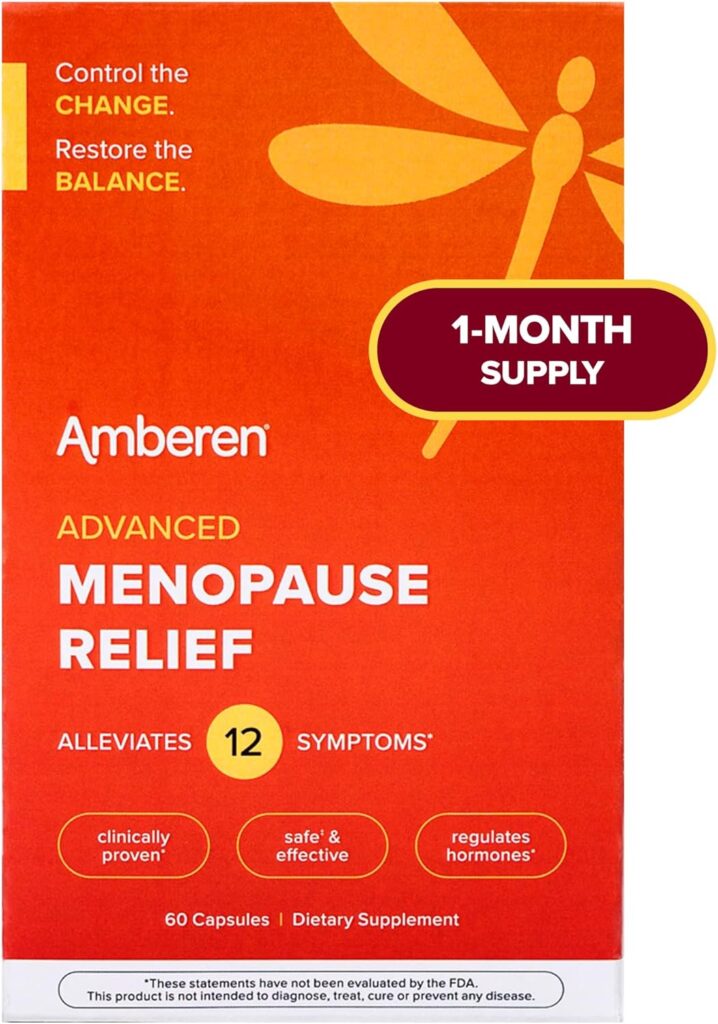 Amberen Menopause Supplements for Women, 60 Capsules,