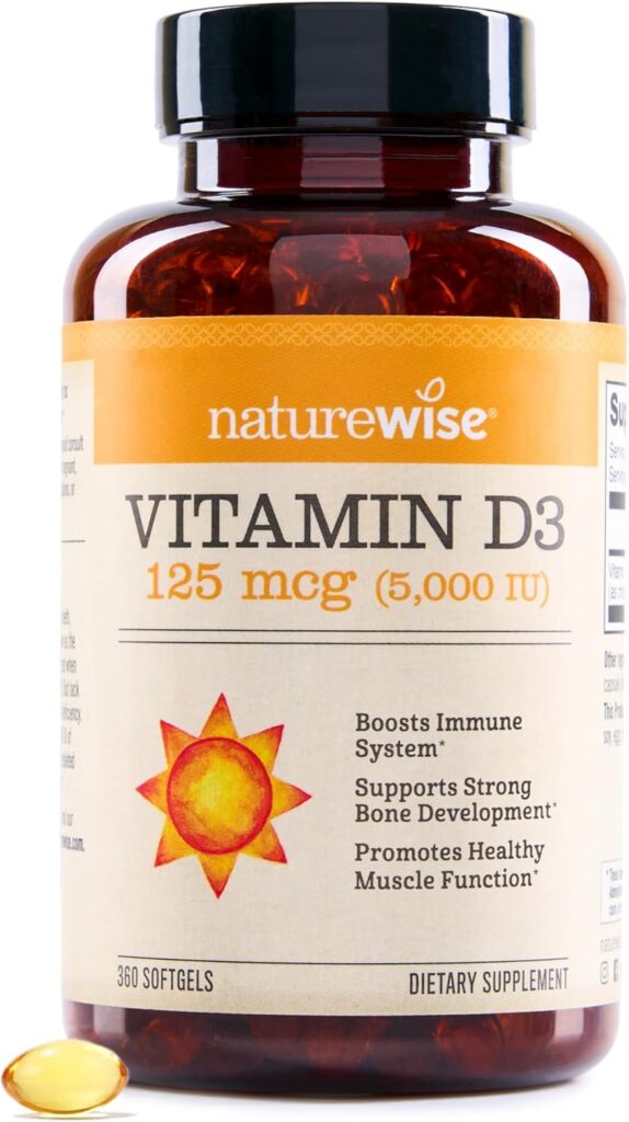 NatureWise Vitamin D3 5000iu (125 mcg) 1 Year Supply for Immune Support, Healthy Muscle Function, and Bone Health