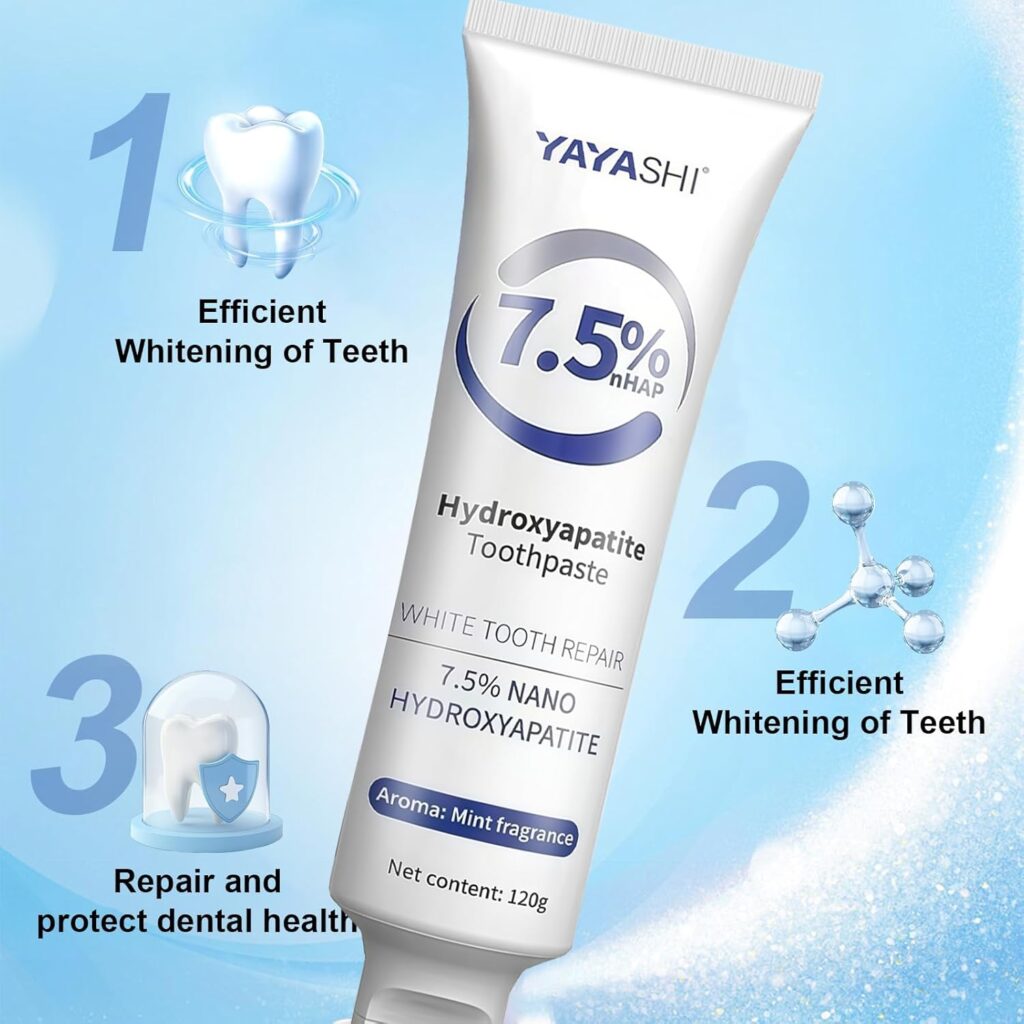 Natural Ways to Strengthen Enamel Without Expensive Treatments set 2 pack hydroxyapatite toothpastes for enamel protection and tooth strengthening, gentle mint, fresh breath, daily use for oral health