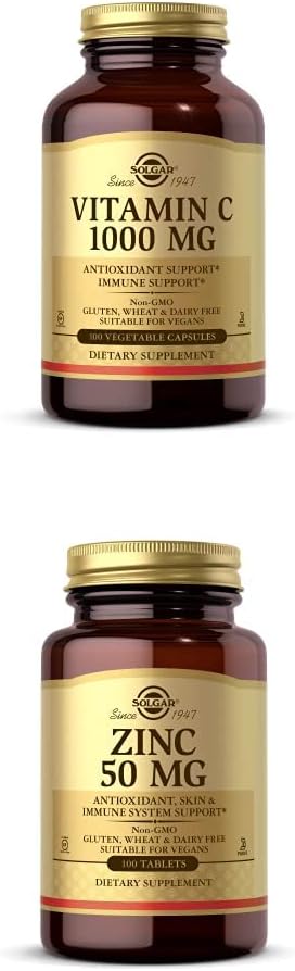 Top Trending Immune-Boosting Supplements on Amazon in 2025 Solgar Vitamin C 1000 mg, 100 Vegetable Capsules - Antioxidant & Immune Support - Overall Health Zinc 50 mg, 100 Tablets - Zinc for Healthy Skin, Taste & Vision