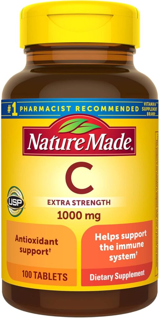 Top Trending Immune-Boosting Supplements on Amazon in 2025
Nature Made Extra Strength Vitamin C 1000 mg, Dietary Supplement for Immune Support, 100 Tablets, 100 Day Supply